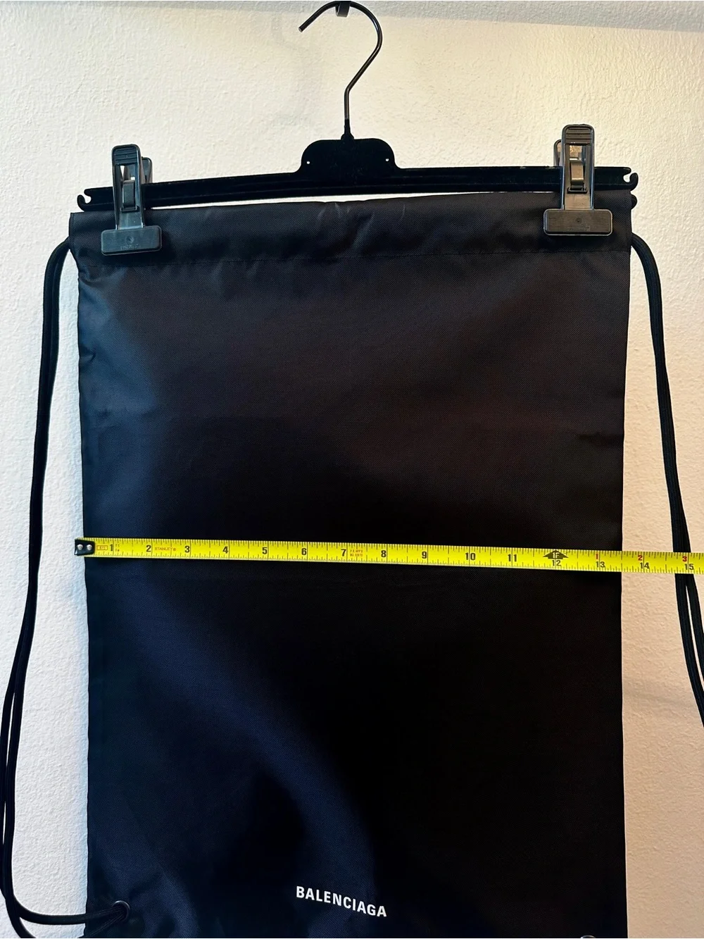 BALENCIAGA Black Drawstring Nylon Backpack Sack